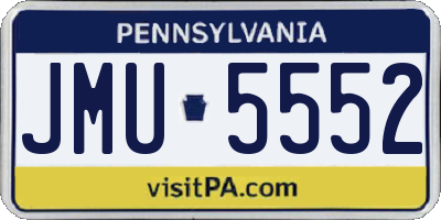 PA license plate JMU5552