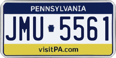PA license plate JMU5561