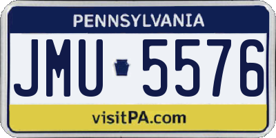 PA license plate JMU5576