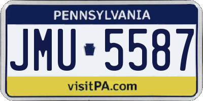 PA license plate JMU5587