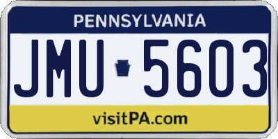 PA license plate JMU5603
