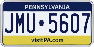 PA license plate JMU5607