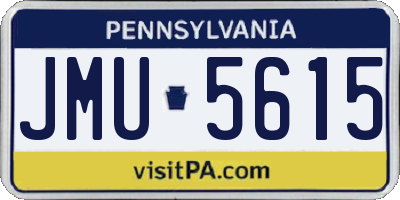 PA license plate JMU5615