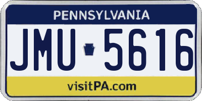 PA license plate JMU5616