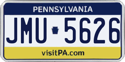 PA license plate JMU5626