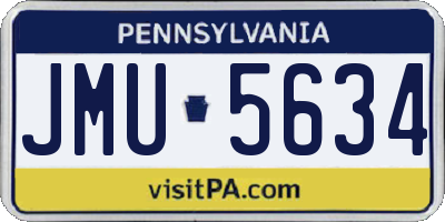 PA license plate JMU5634
