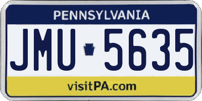 PA license plate JMU5635