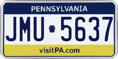 PA license plate JMU5637
