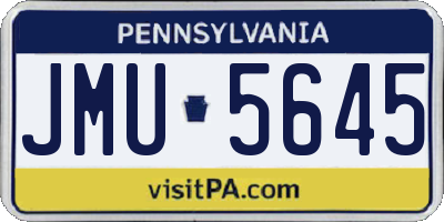 PA license plate JMU5645