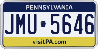 PA license plate JMU5646