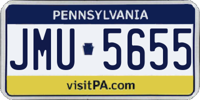 PA license plate JMU5655