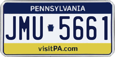 PA license plate JMU5661