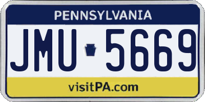 PA license plate JMU5669