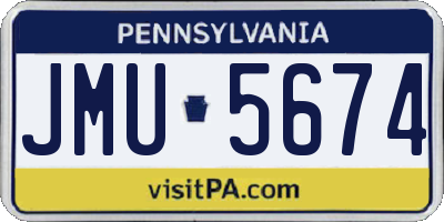 PA license plate JMU5674