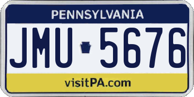 PA license plate JMU5676