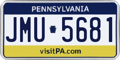 PA license plate JMU5681