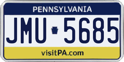 PA license plate JMU5685