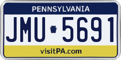 PA license plate JMU5691