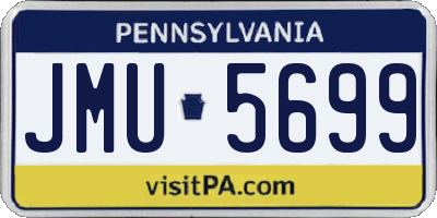 PA license plate JMU5699