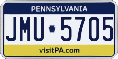 PA license plate JMU5705