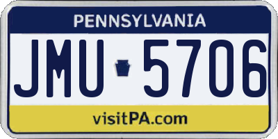 PA license plate JMU5706