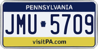 PA license plate JMU5709