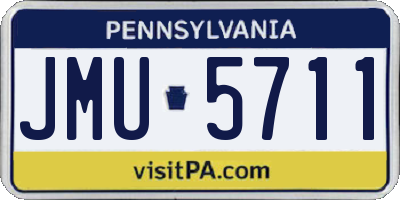 PA license plate JMU5711