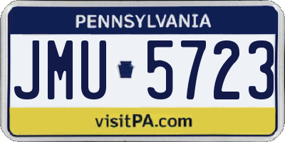 PA license plate JMU5723