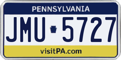PA license plate JMU5727