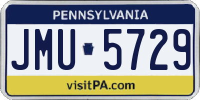 PA license plate JMU5729