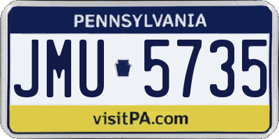 PA license plate JMU5735