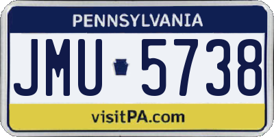 PA license plate JMU5738