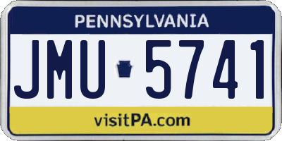 PA license plate JMU5741