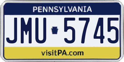 PA license plate JMU5745