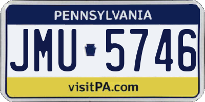 PA license plate JMU5746