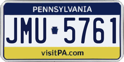 PA license plate JMU5761
