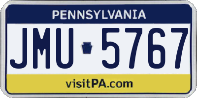 PA license plate JMU5767