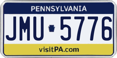 PA license plate JMU5776