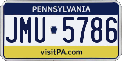 PA license plate JMU5786