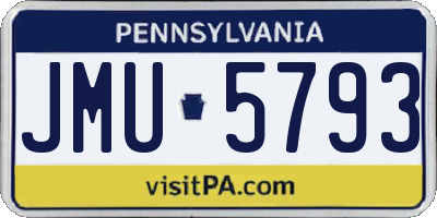 PA license plate JMU5793