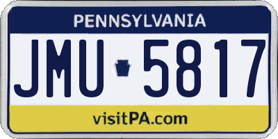 PA license plate JMU5817