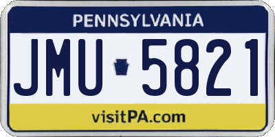PA license plate JMU5821