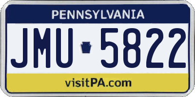 PA license plate JMU5822