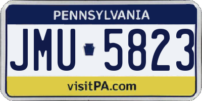 PA license plate JMU5823