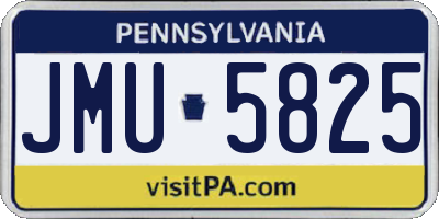 PA license plate JMU5825