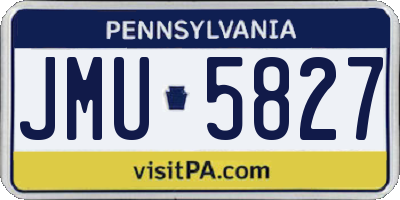 PA license plate JMU5827