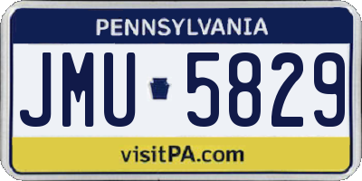PA license plate JMU5829