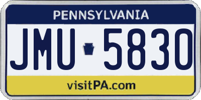 PA license plate JMU5830