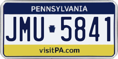 PA license plate JMU5841