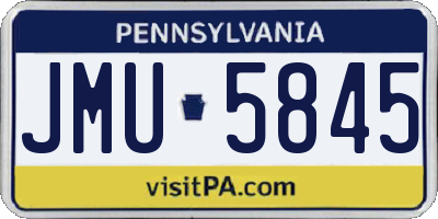 PA license plate JMU5845